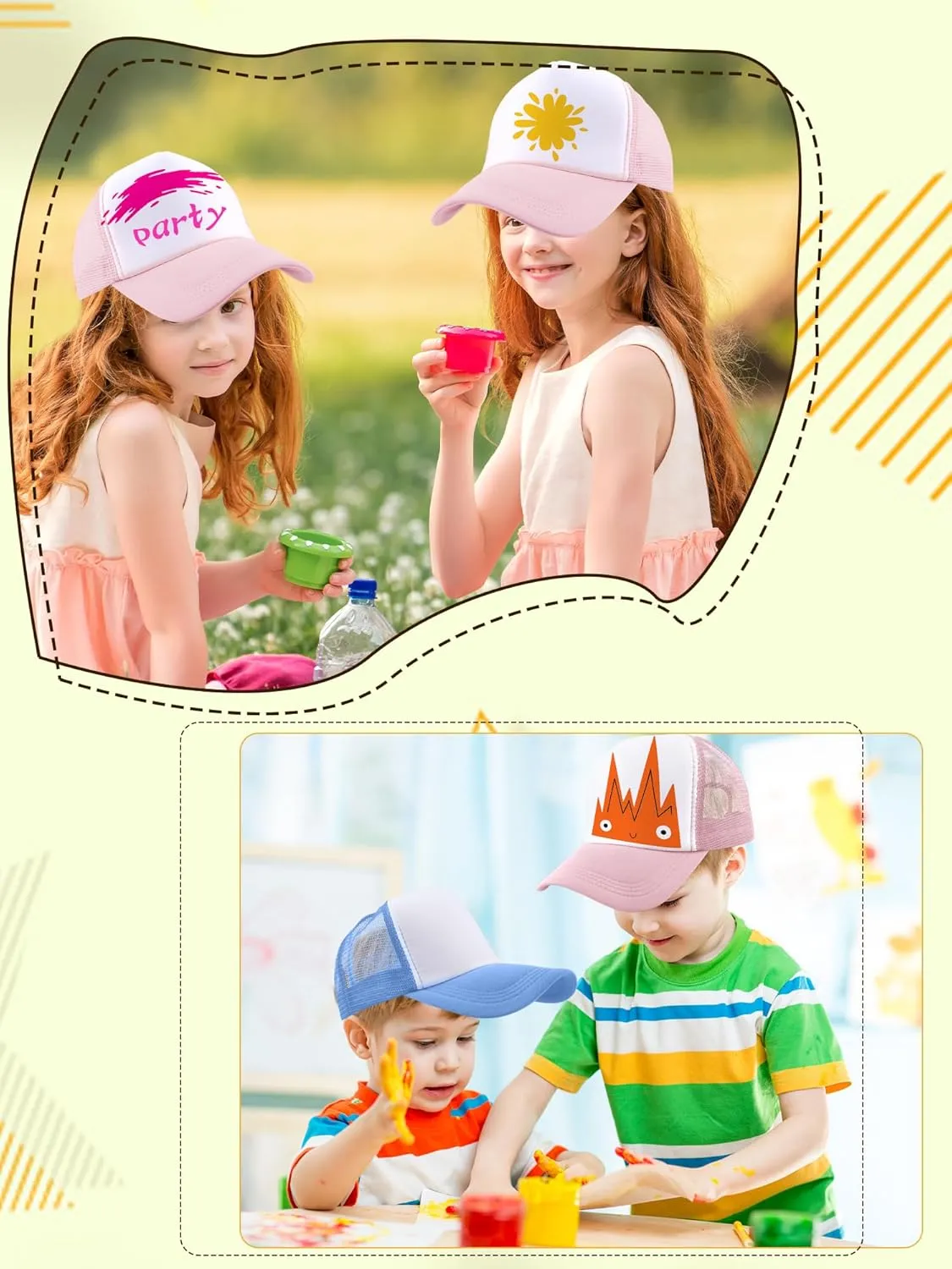 15 Pack Kids DIY Trucker Hats Bulk Summer Mesh Baseball Cap Blank Sublimation Trucker Cap for Child Summer