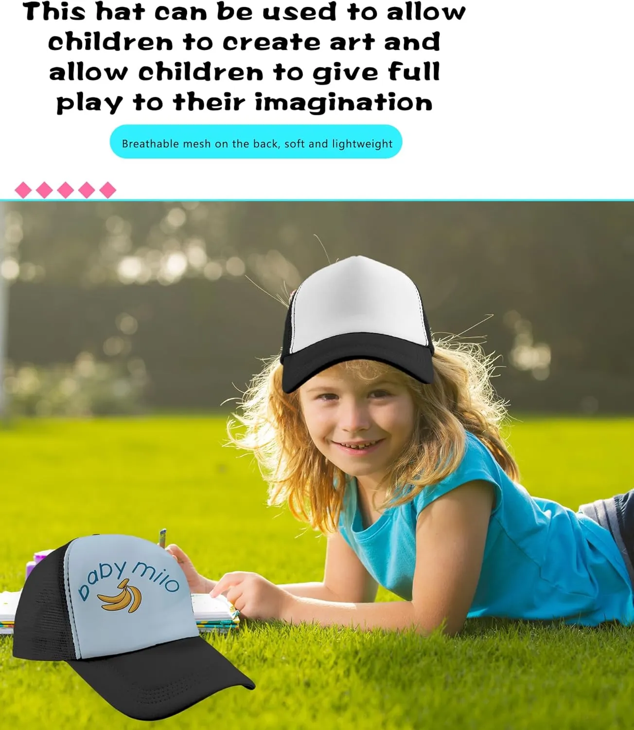 15 Pack Kids DIY Trucker Hats Bulk Summer Mesh Baseball Cap Blank Sublimation Trucker Cap for Child Summer