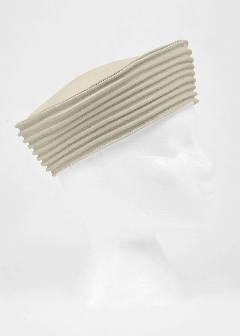 1960s Ted Lapidus Bone White Leather Hat