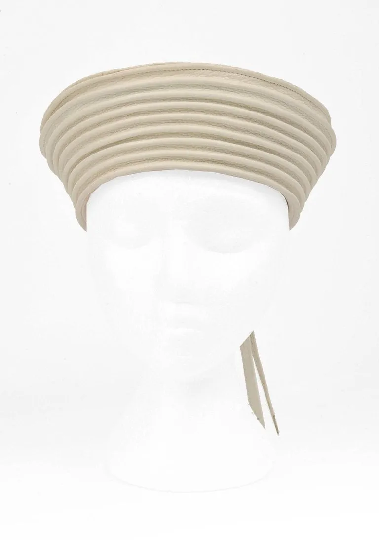 1960s Ted Lapidus Bone White Leather Hat