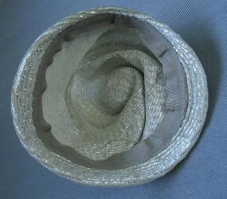 30s Whimsy Hat 40s Vintage Silver Conical Assymetrical Women's Hat VFG