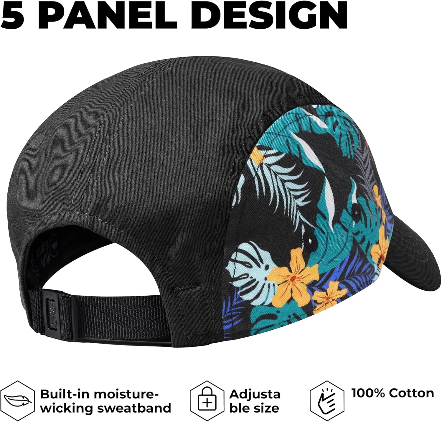 5 Panel Hat for Men - Stylish Baseball Cap, Camp Hat for Women, Casual Trucker Hat & Stylish Running Hat for Sun Protection