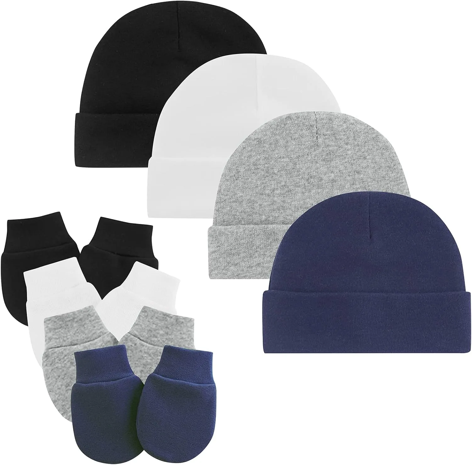 Baby Hats and Mittens Set Newborn Essentials Beanie Infant Cap for Baby Boys Girls