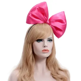 Bow Headband Bowknot Hair Bands Big Bow Halloween Hair Hoops Women Bow Hairband Party Decoration Headdress Cosplay Costume Headwear Handmade Headpiece Birthday Christmas Hair Accessories 1 Pack Rose