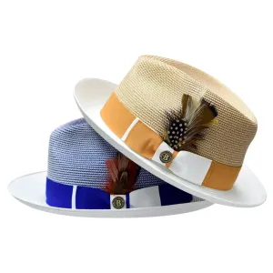 Bruno Capelo Georgio Two-Tone Straw Fedora