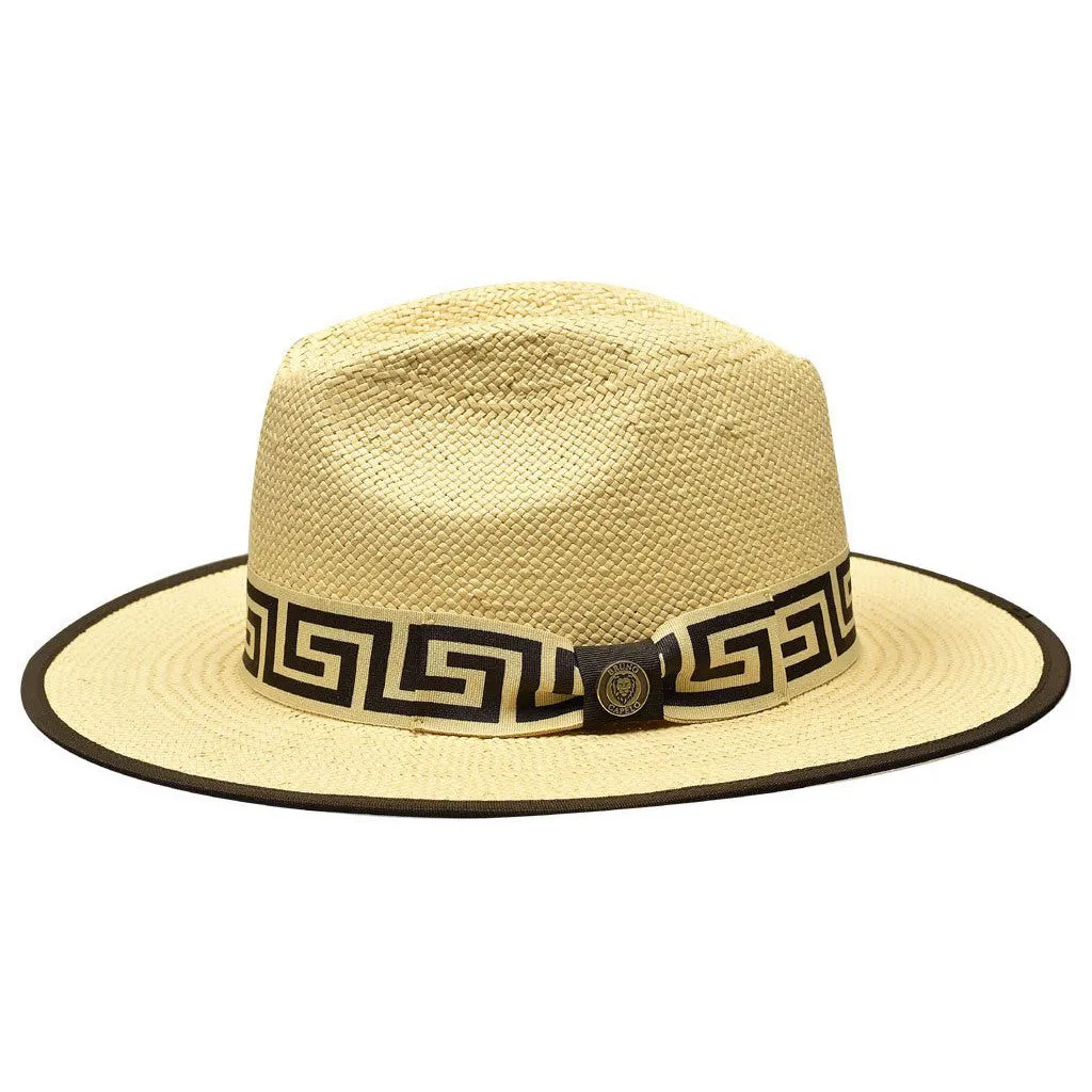 Bruno Capelo Valentino Wide Brim Pinch Front Straw Fedora