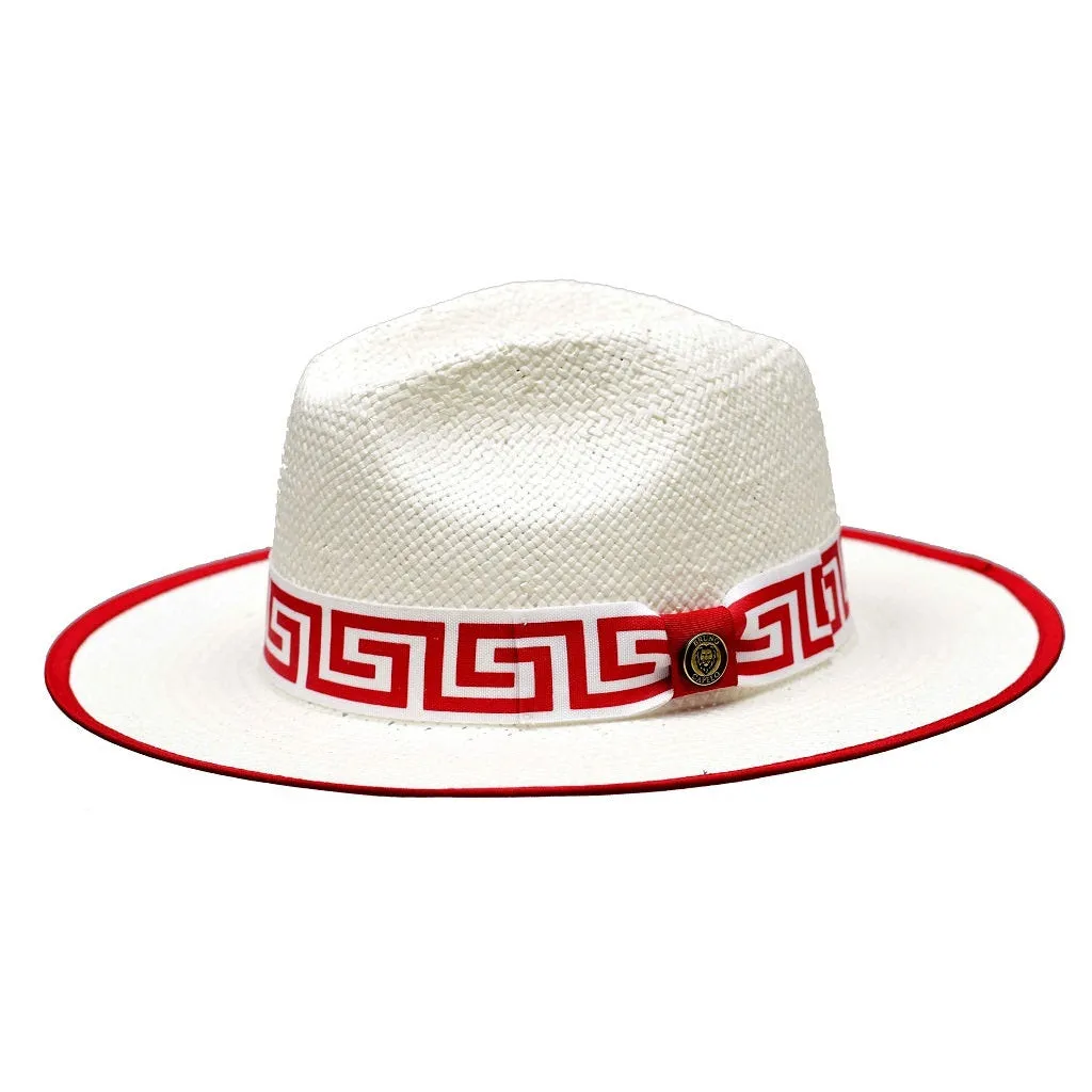Bruno Capelo Valentino Wide Brim Pinch Front Straw Fedora