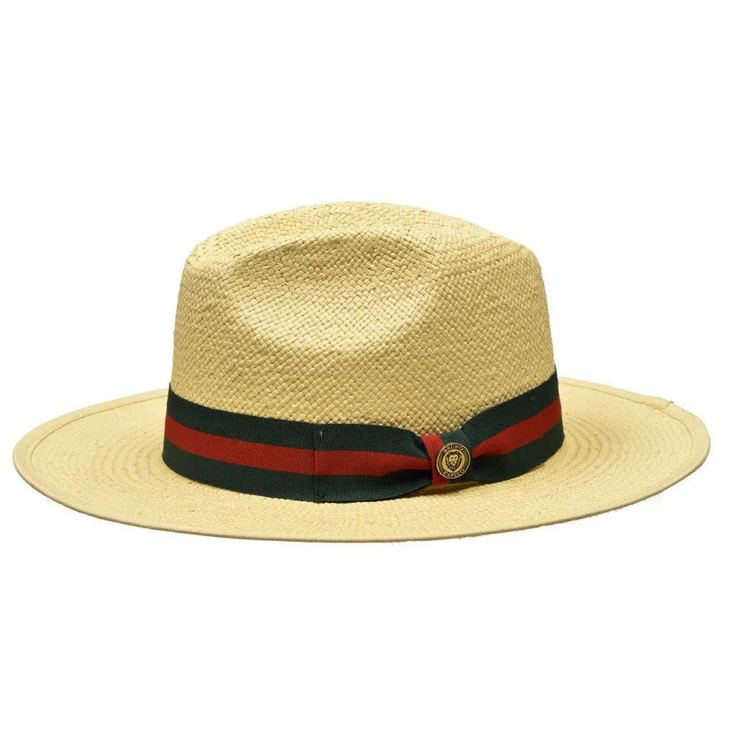 Bruno Capelo Valentino Wide Brim Pinch Front Straw Fedora