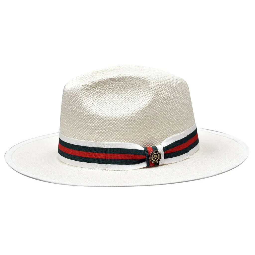 Bruno Capelo Valentino Wide Brim Pinch Front Straw Fedora
