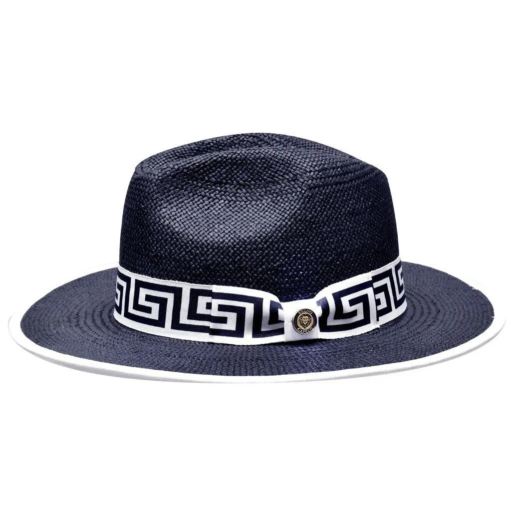 Bruno Capelo Valentino Wide Brim Pinch Front Straw Fedora