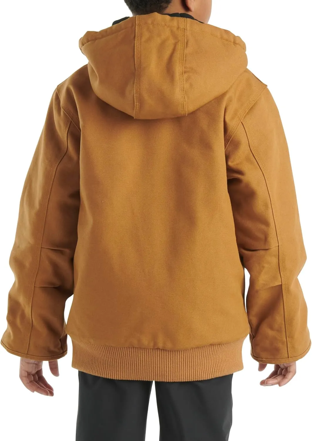 Carhartt Boys' Flannel-Lined Hooded Canvas Insulated Zip-Up Jacket
