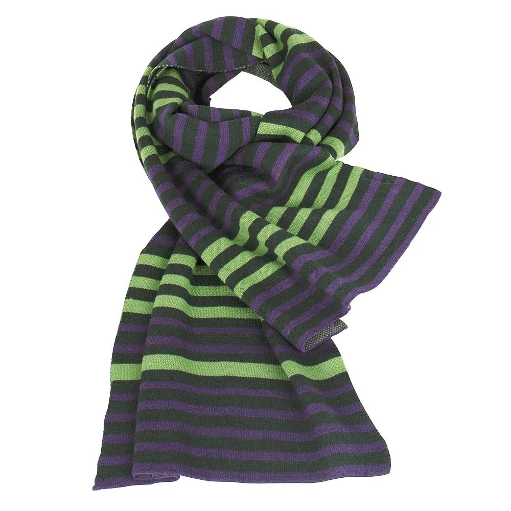 Cashmere & Wool Classic Striped Scarf - Green