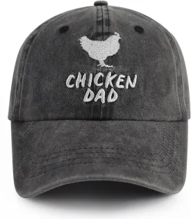 Chicken Dad Hat, Funny Adjustable Washed Cotton Embroidered Farm Cock Baseball Cap