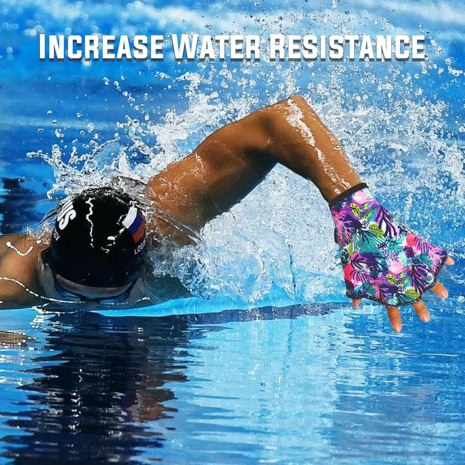 Colorful Swimming Gloves Women Water Aerobics Glove Water Aerobics Equipment for Men Women,Webbed Gloves Aquatic Fitness Water Resistance Diving Gloves Unisex Poll Training Exercise