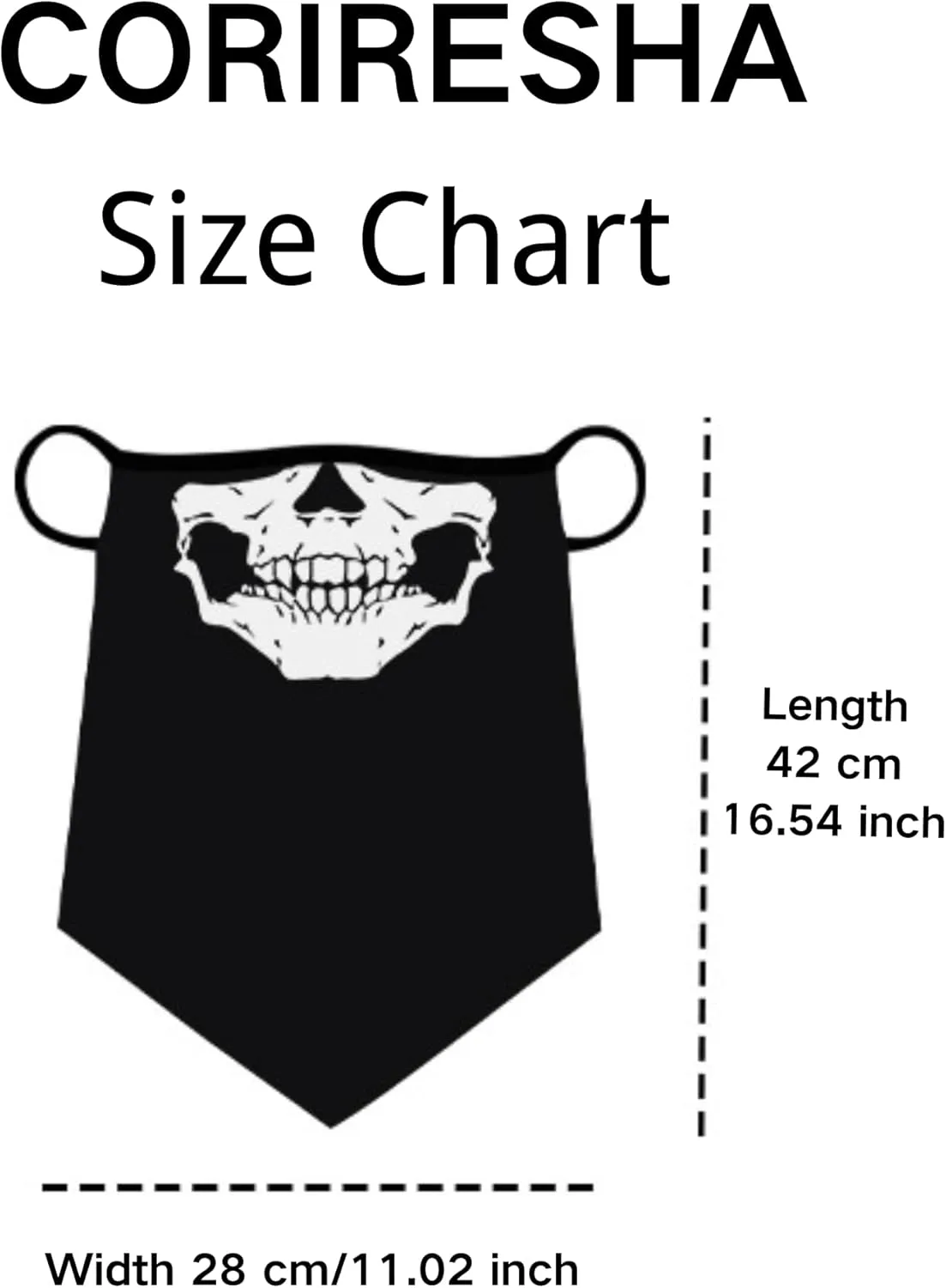 CORIRESHA Skull Face Mask Cover Neck Gaiter with Ear Loops Dust Sun Protection Bandana for Men Women
