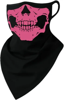 CORIRESHA Skull Face Mask Cover Neck Gaiter with Ear Loops Dust Sun Protection Bandana for Men Women