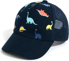 Duoyeree Toddler Baseball Cap with Dinosaur Print and Solid Color for Baby Boys and Girls