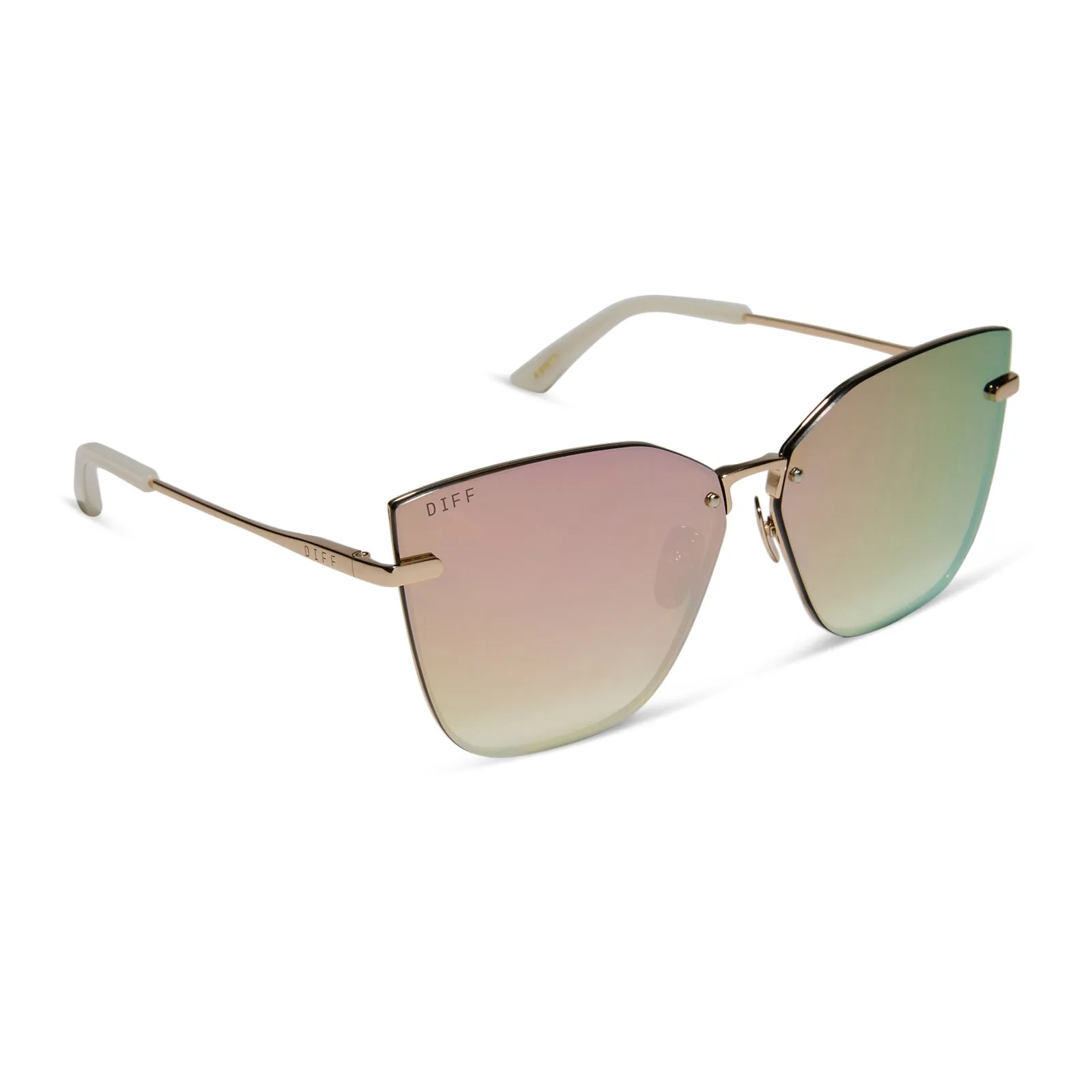 EMILY IN PARIS - MINDY   STAGE LIGHTS GOLD   IRIDESCENT MIRROR SUNGLASSES