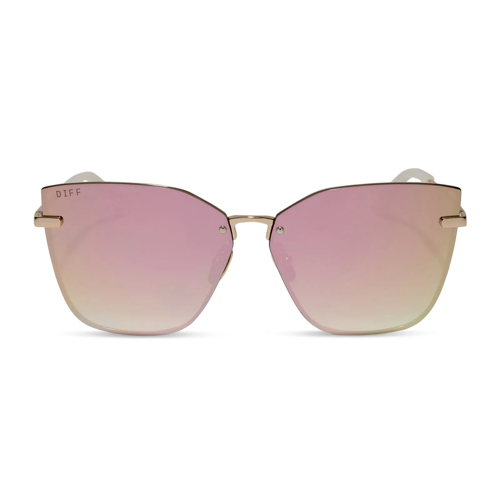 EMILY IN PARIS - MINDY   STAGE LIGHTS GOLD   IRIDESCENT MIRROR SUNGLASSES