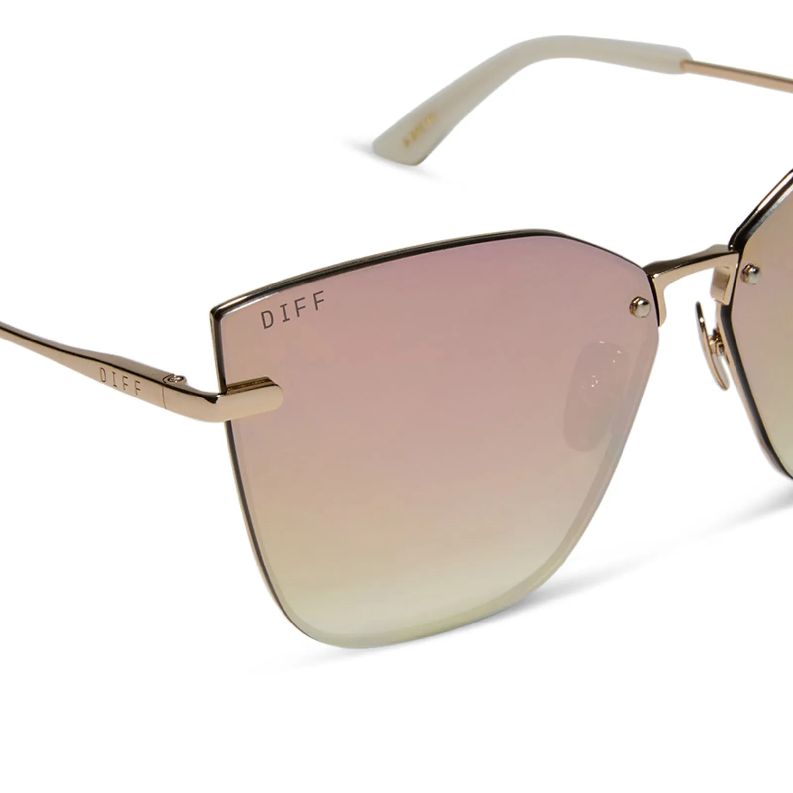 EMILY IN PARIS - MINDY   STAGE LIGHTS GOLD   IRIDESCENT MIRROR SUNGLASSES