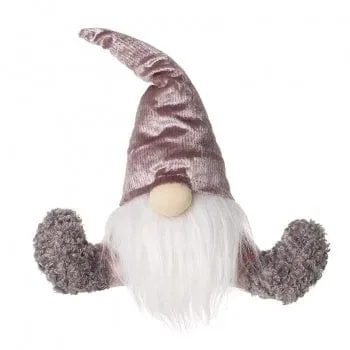 Festive Pink Velvet Sitting Gonk Decoration