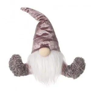 Festive Pink Velvet Sitting Gonk Decoration