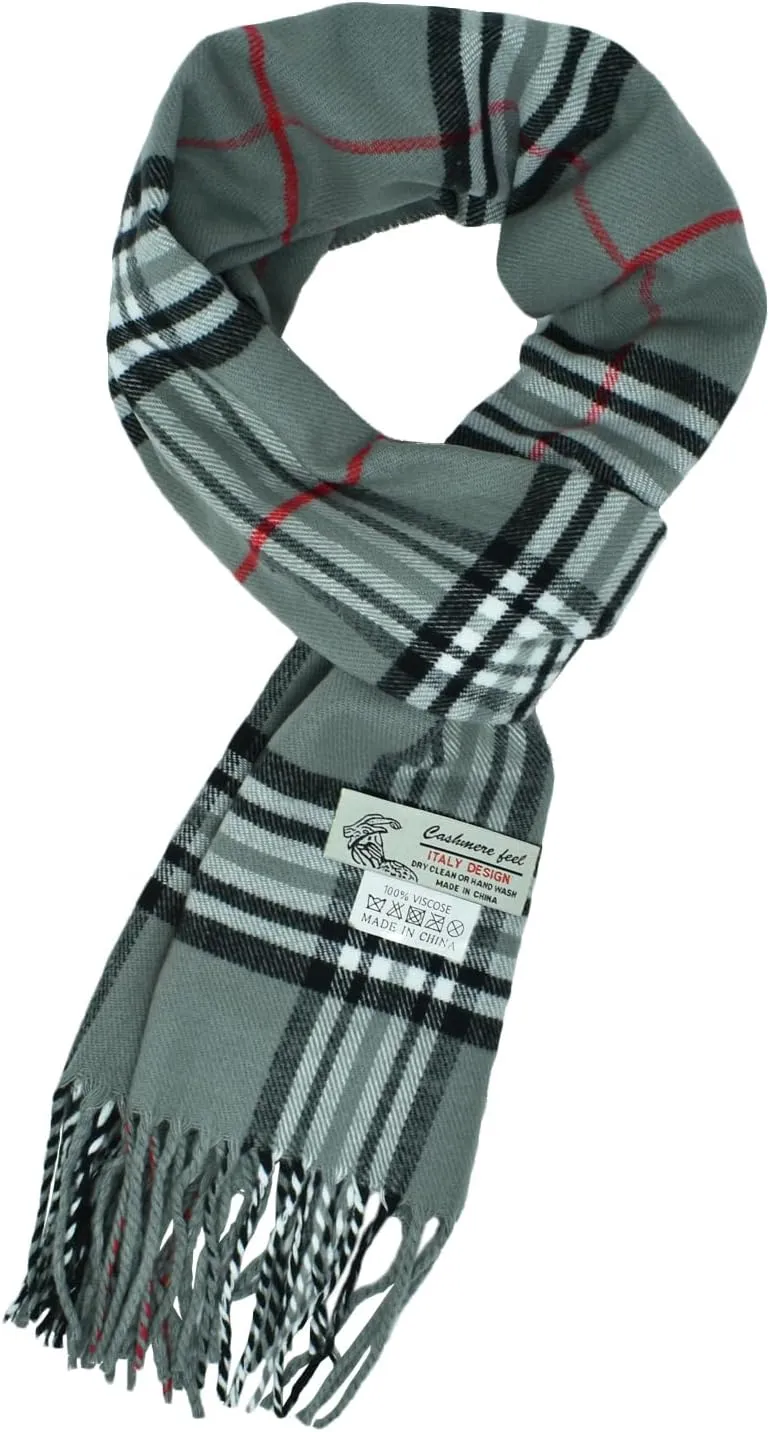 Glory Max Unisex Classic Tartan Plaid Winter Scarf Soft Cashmere Feel 72"x12"