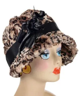 Grace Cloche Style Hat - Luxury Faux Fur in Carpathian Lynx