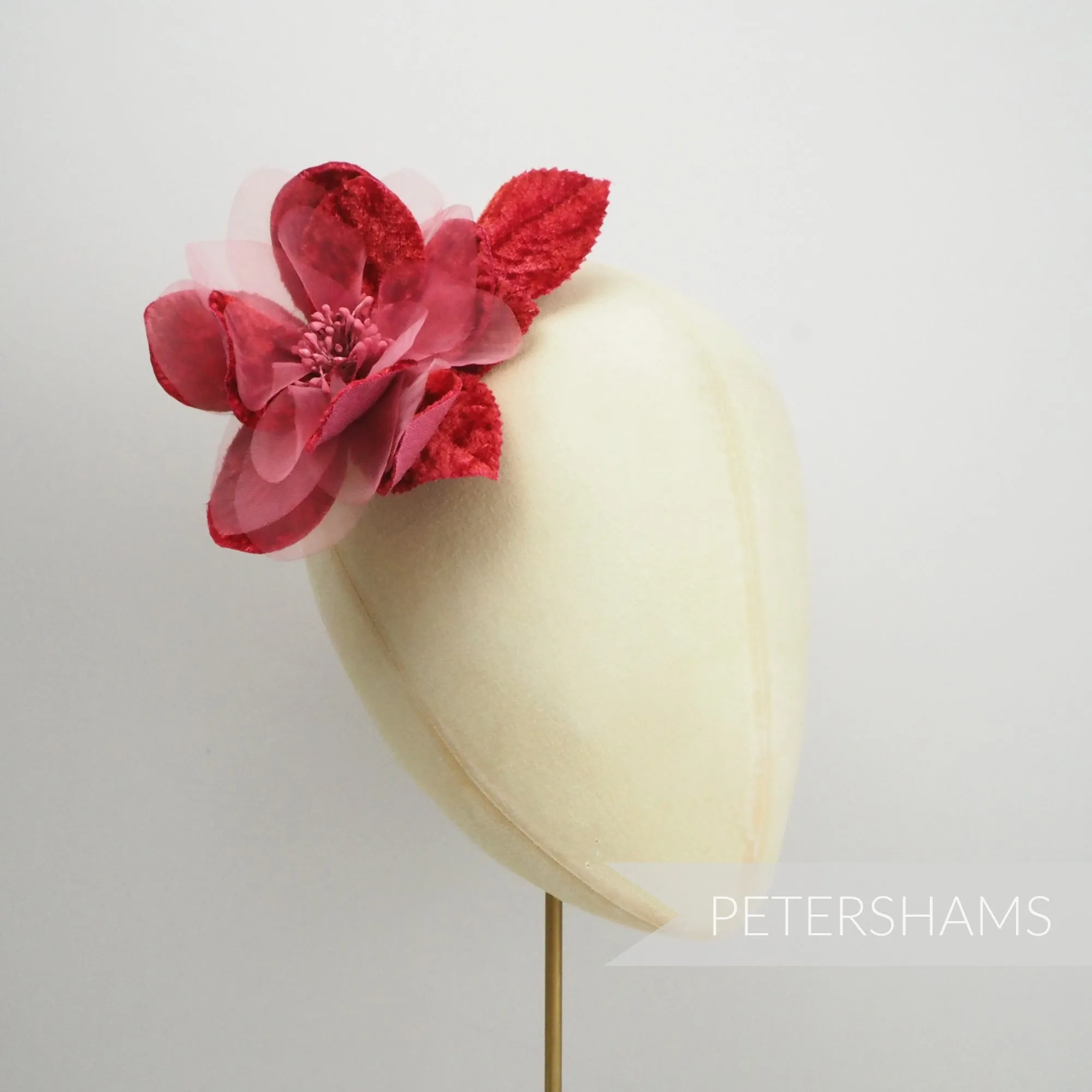 'Heidi' Vintage Velvet and Organza Flower Millinery Mount