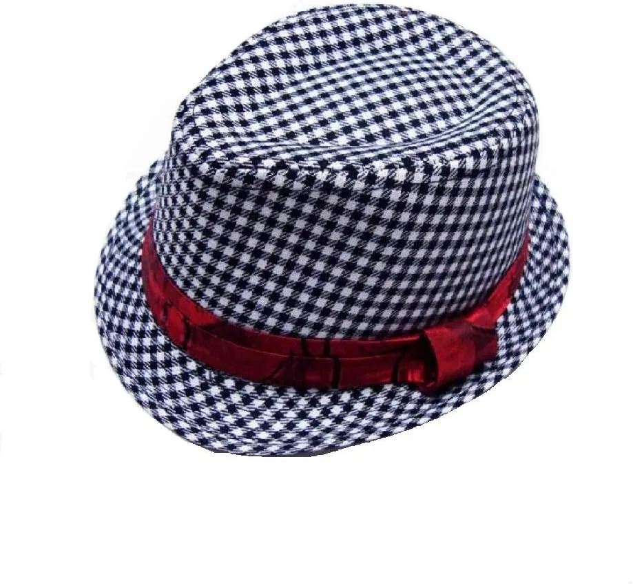 Hooyi Baby Boy Girl Fedora Jazz Hat Plaid Pot Cap (Multi)