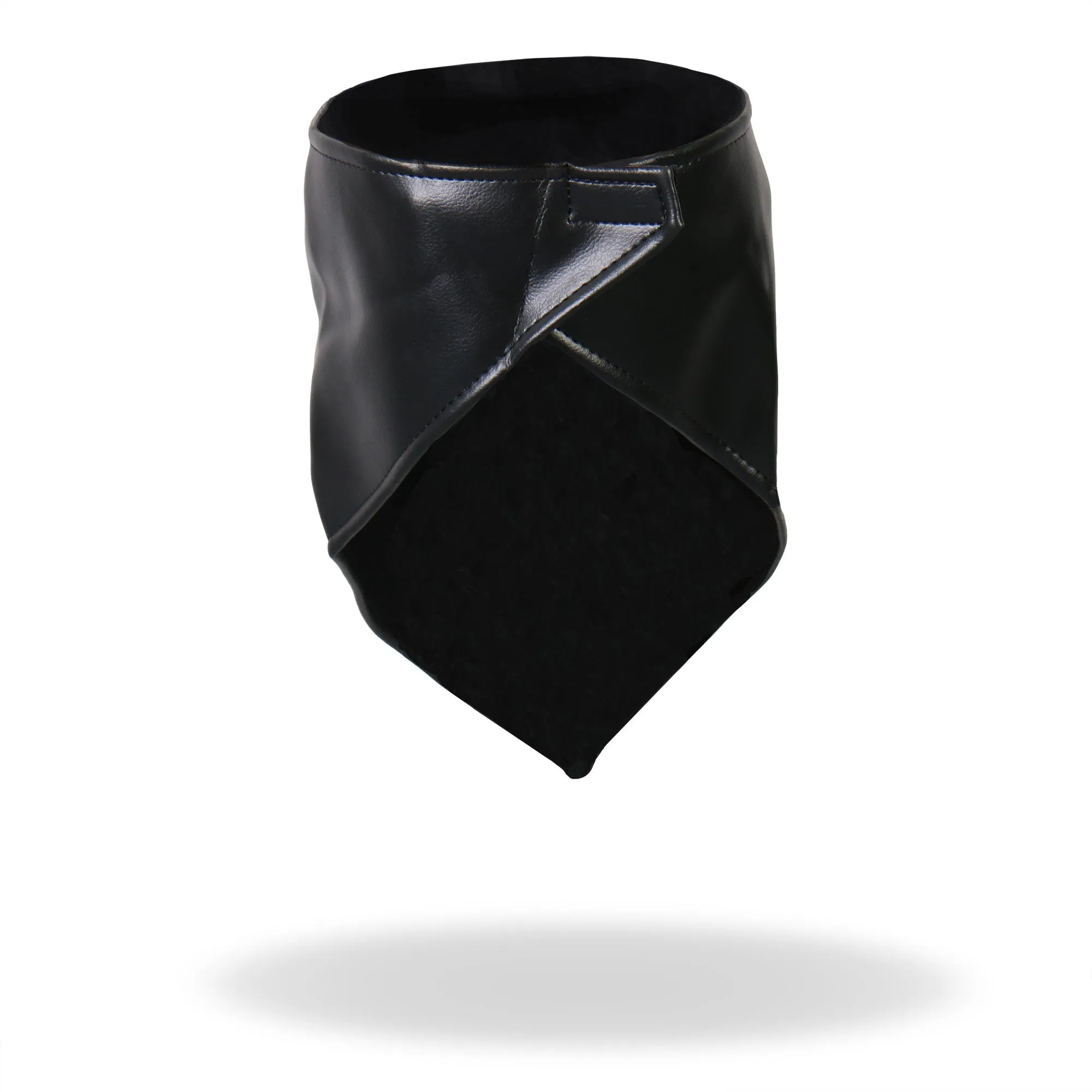Hot Leathers NWL1004 Black Leather Skull Neck Warmer with Fleece