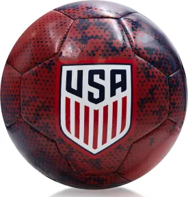 Icon Sports Officially Licensed U.S. Soccer, Size 5 Regulation Soccer Ball, Non-Toxic Patterned PVC, Solar Flare Red for Adults & Kids
