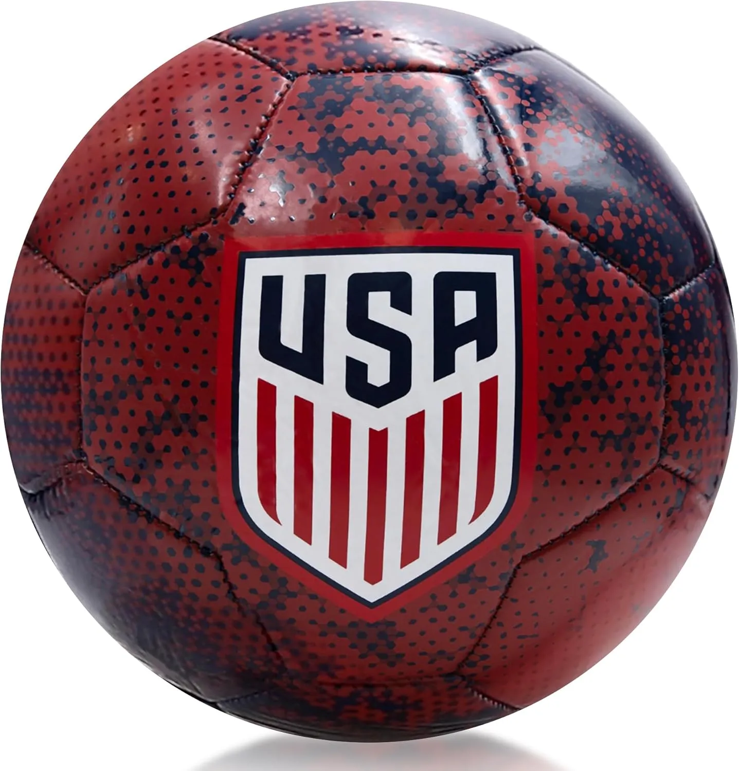 Icon Sports Officially Licensed U.S. Soccer, Size 5 Regulation Soccer Ball, Non-Toxic Patterned PVC, Solar Flare Red for Adults & Kids