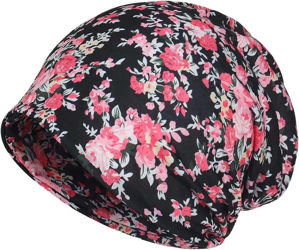 Jemis Sweet Heartwarming Breast Cancer Beanie Hat, Romantic Knitted Hat, Cancer Headwear Caps Baggy Skull Sleep Scarf