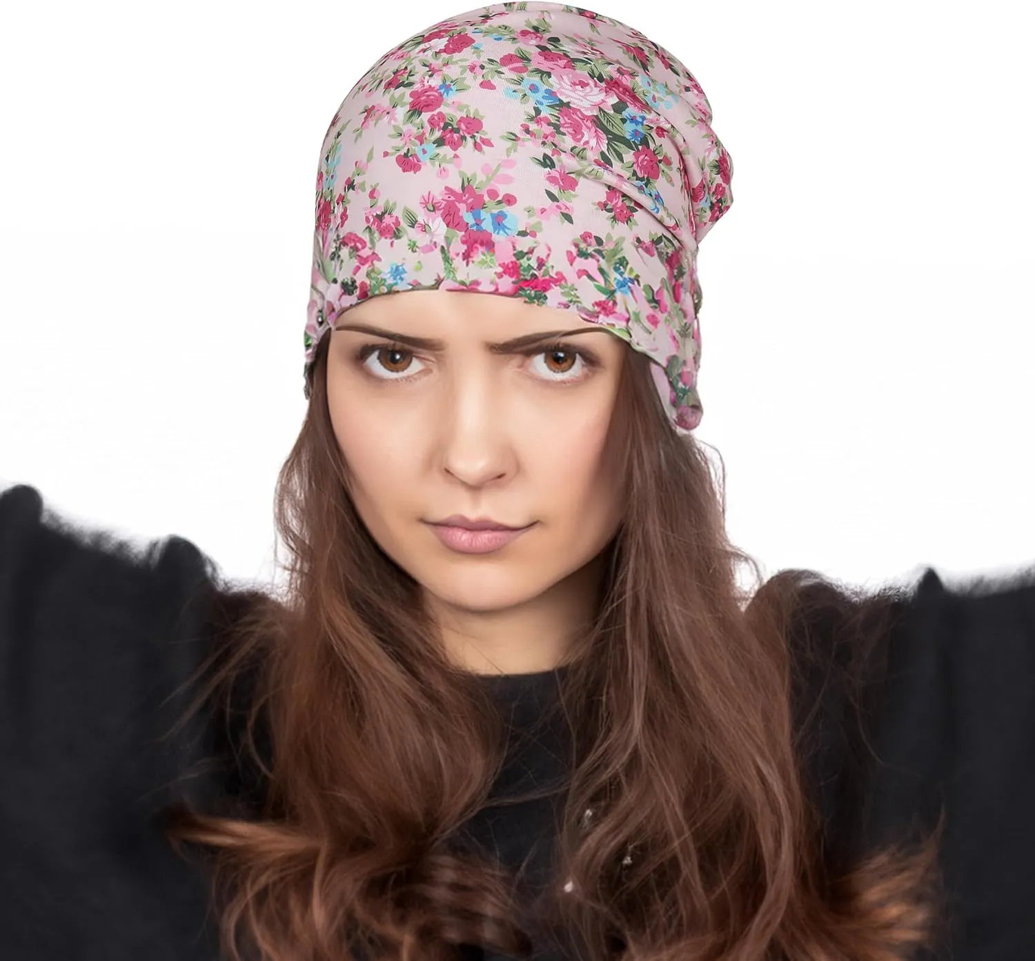 Jemis Sweet Heartwarming Breast Cancer Beanie Hat, Romantic Knitted Hat, Cancer Headwear Caps Baggy Skull Sleep Scarf