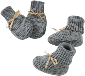 LAWKUL Baby Outfit Cotton Knit Newborn Infant Romper Knitted Longsleeve Sweater Clothes With Warm Hat Set Toddler Boy Girl