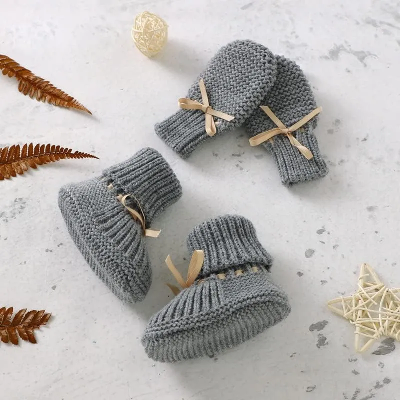 LAWKUL Baby Outfit Cotton Knit Newborn Infant Romper Knitted Longsleeve Sweater Clothes With Warm Hat Set Toddler Boy Girl