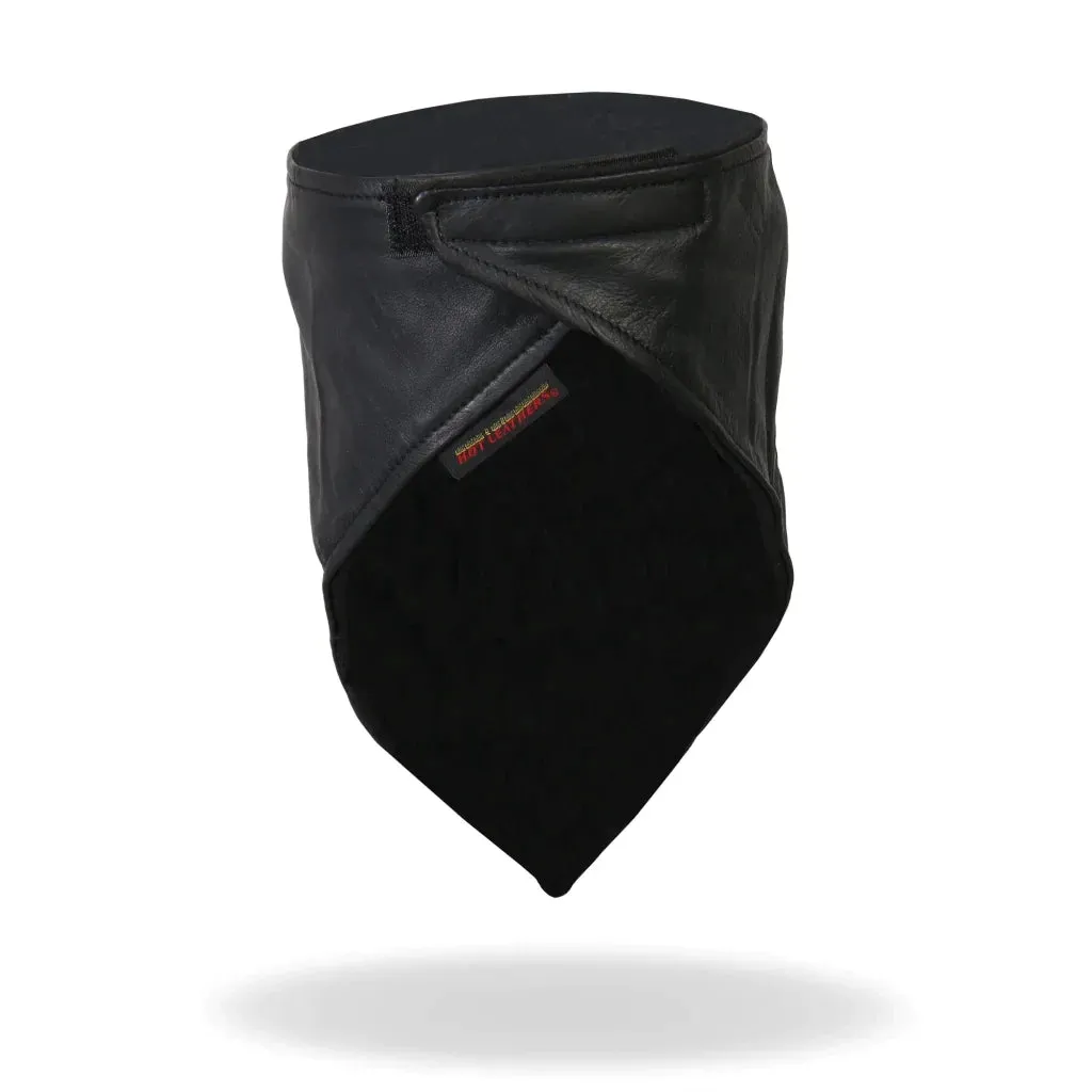 Leather Neck Warmer with Fleece Liner - Soft Black NWL1009 | Hot Leathers