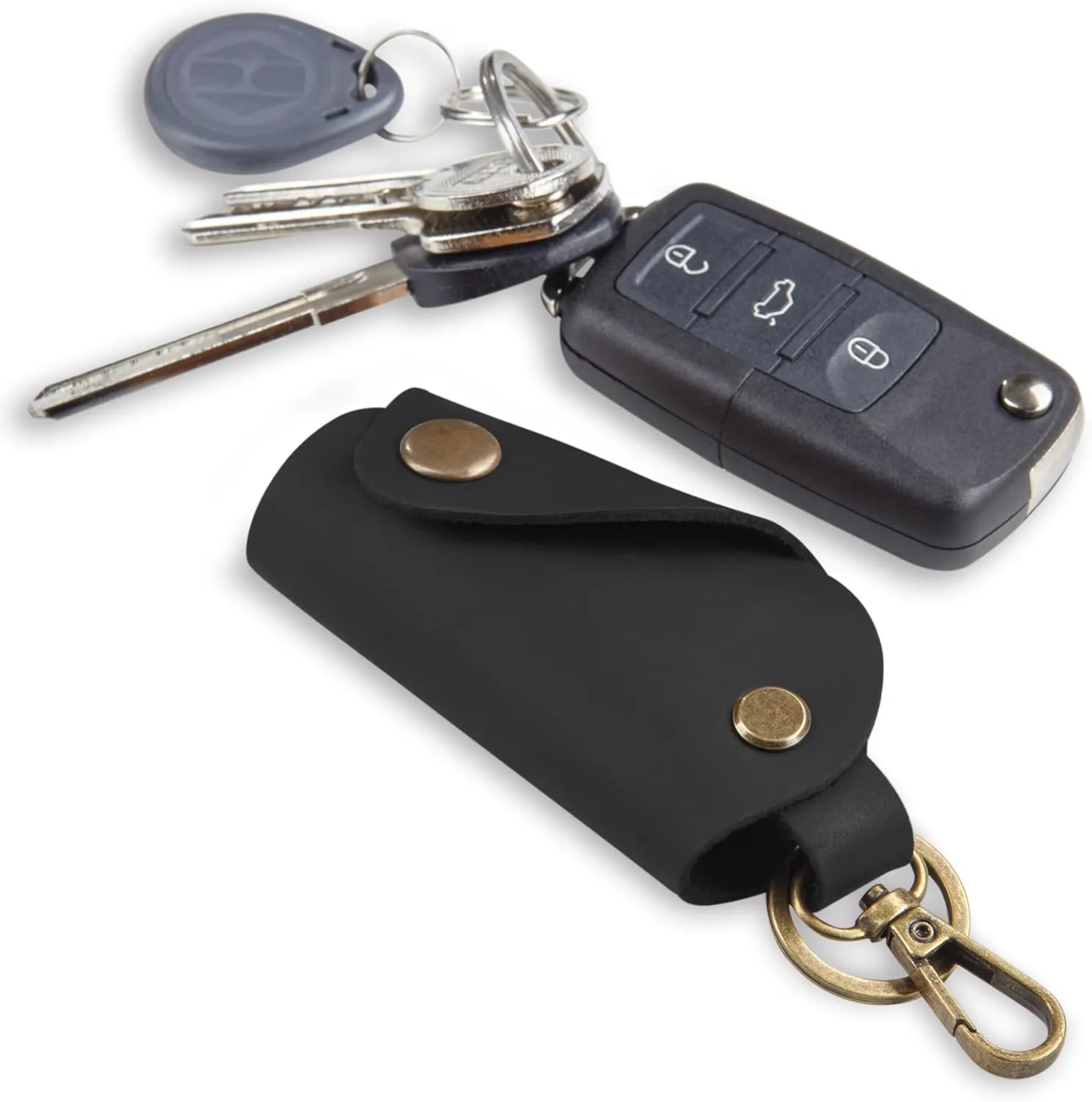 Leather Wrap Keychain, Key Holder Pouch Keychain, Car Key Holder, Key Holder Organizer, Key Holder with Keyring