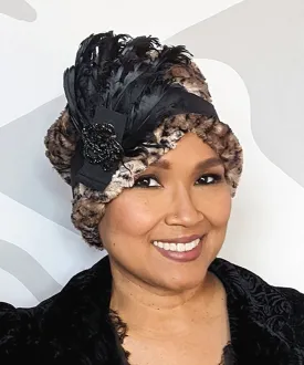 Lola Cloche Hat Style - Luxury Faux Fur in Carpathian Lynx (One Large Left!)