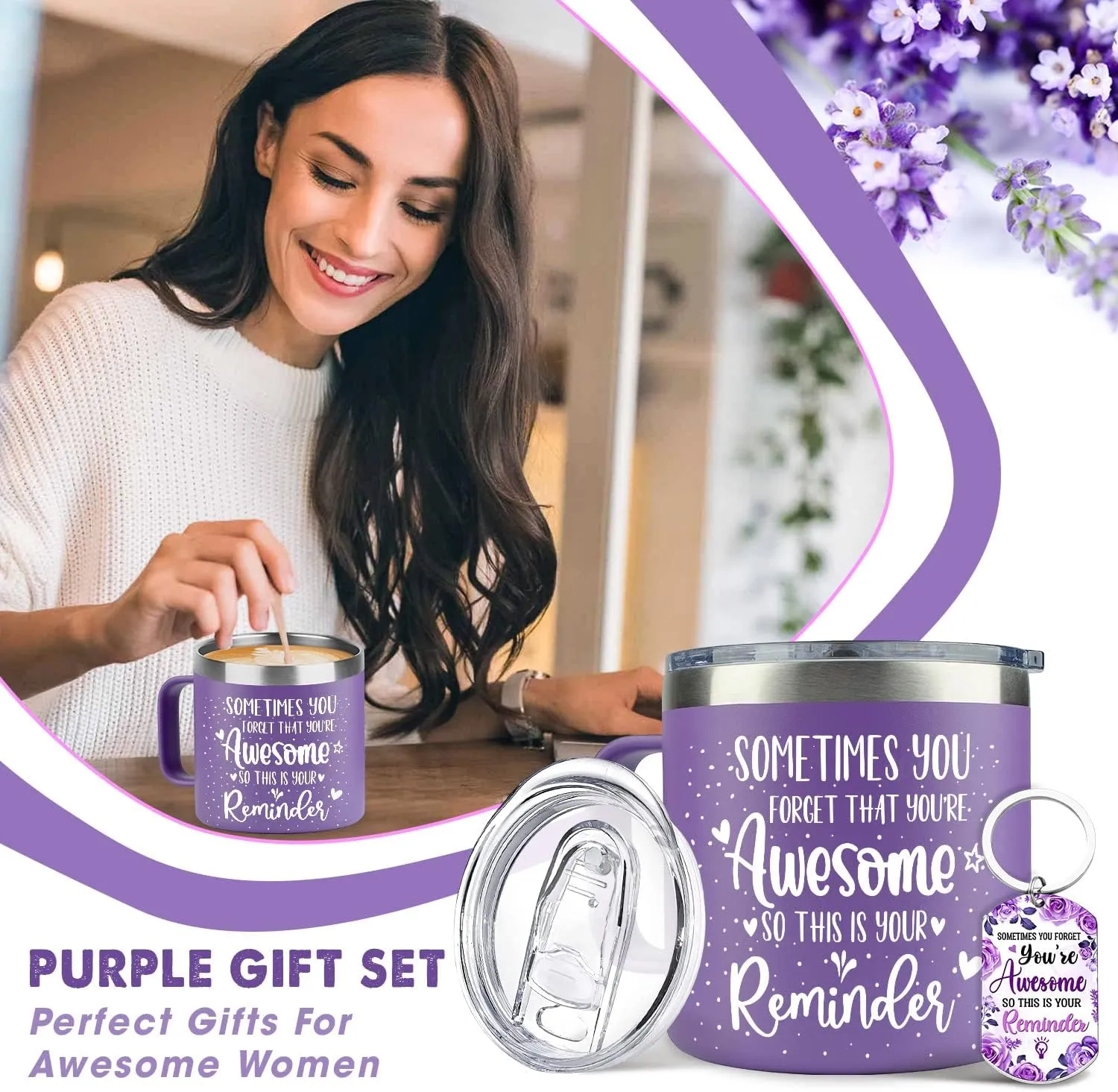 Mothers Day, Birthday Gifts For Mom - Sometimes You Forget You Are Awesome Gifts For Women From Daughter 14oz Purple Mug Gift