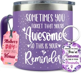 Mothers Day, Birthday Gifts For Mom - Sometimes You Forget You Are Awesome Gifts For Women From Daughter 14oz Purple Mug Gift