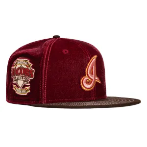 New Era 59Fifty Sweethearts Cleveland Guardians Jacobs Field Patch I Hat - Cardinal, Brown, Pink, Metallic Gold