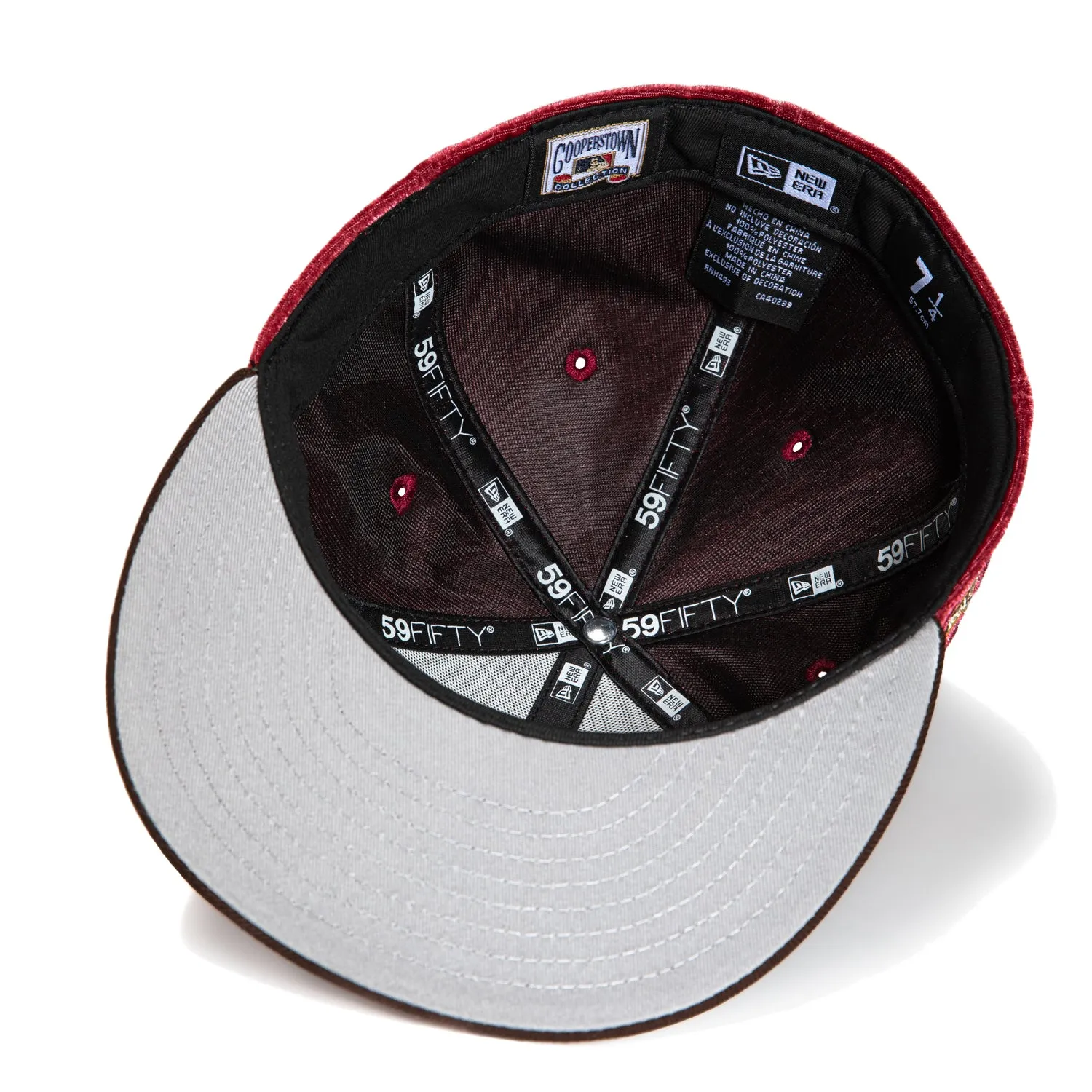 New Era 59Fifty Sweethearts Cleveland Guardians Jacobs Field Patch I Hat - Cardinal, Brown, Pink, Metallic Gold