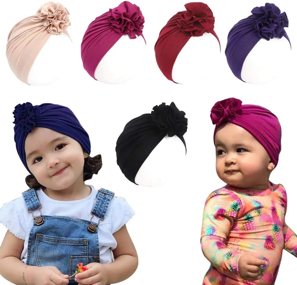 Newborn Babies Headwrap Hat Infant Toddler Cotton Soft Cute Nursery Beanie Headbands Top Bowknot Cap