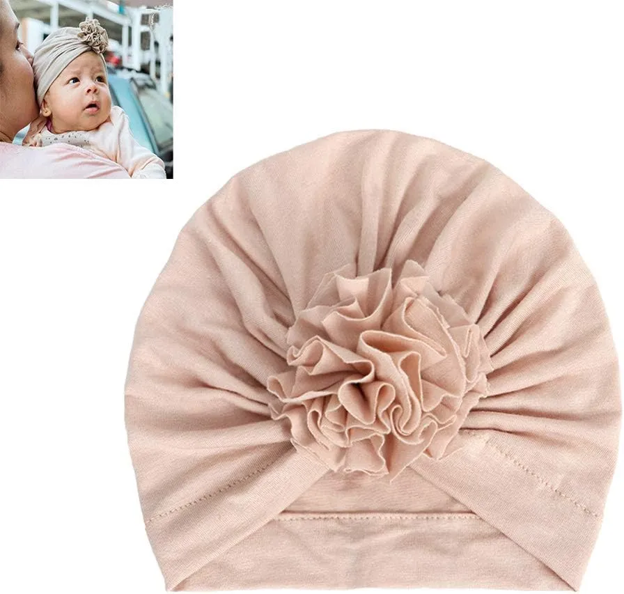 Newborn Babies Headwrap Hat Infant Toddler Cotton Soft Cute Nursery Beanie Headbands Top Bowknot Cap