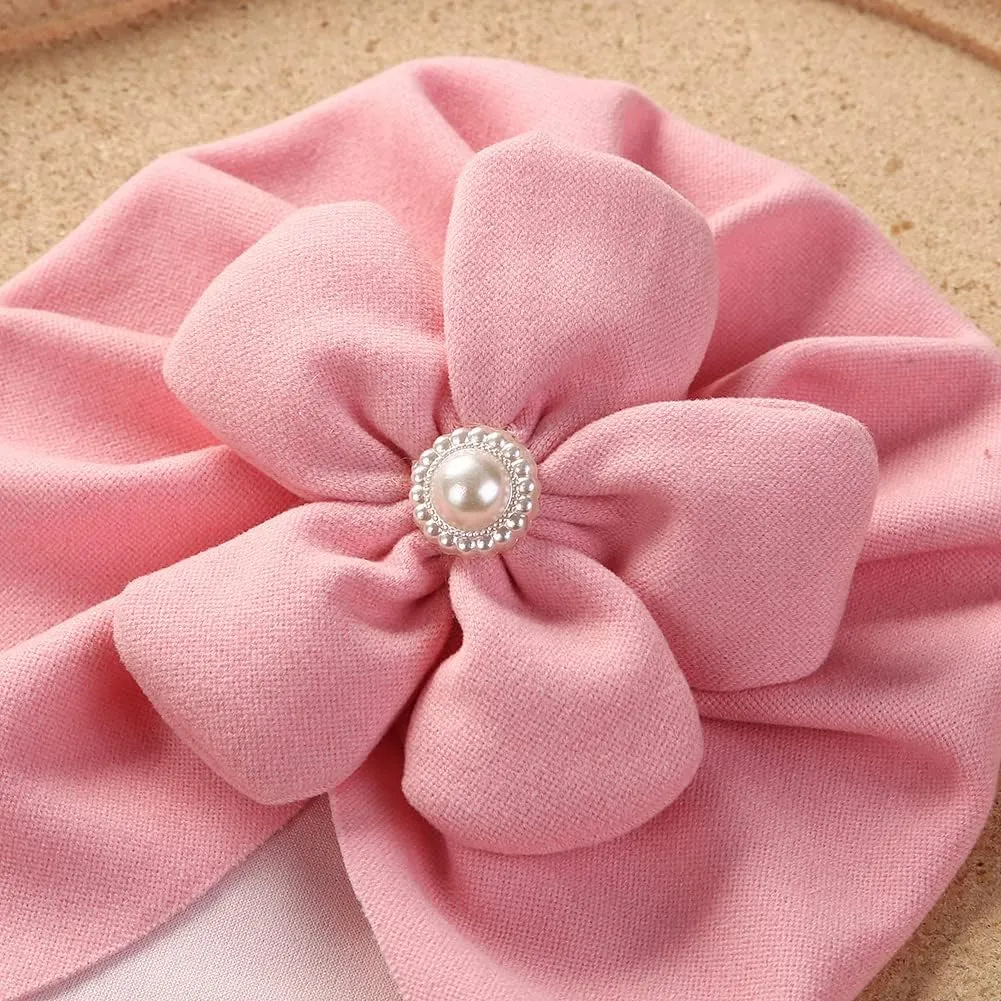 Newborn Babies Headwrap Hat Infant Toddler Cotton Soft Cute Nursery Beanie Headbands Top Bowknot Cap