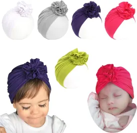 Newborn Babies Headwrap Hat Infant Toddler Cotton Soft Cute Nursery Beanie Headbands Top Bowknot Cap