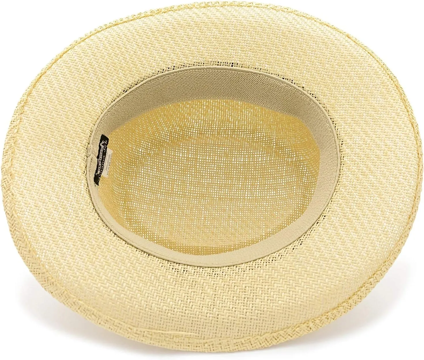 Panama Jack Gambler Straw Hat - Lightweight, 3" Big Brim, Inner Elastic Sweatband, 3-Pleat Ribbon Hat Band