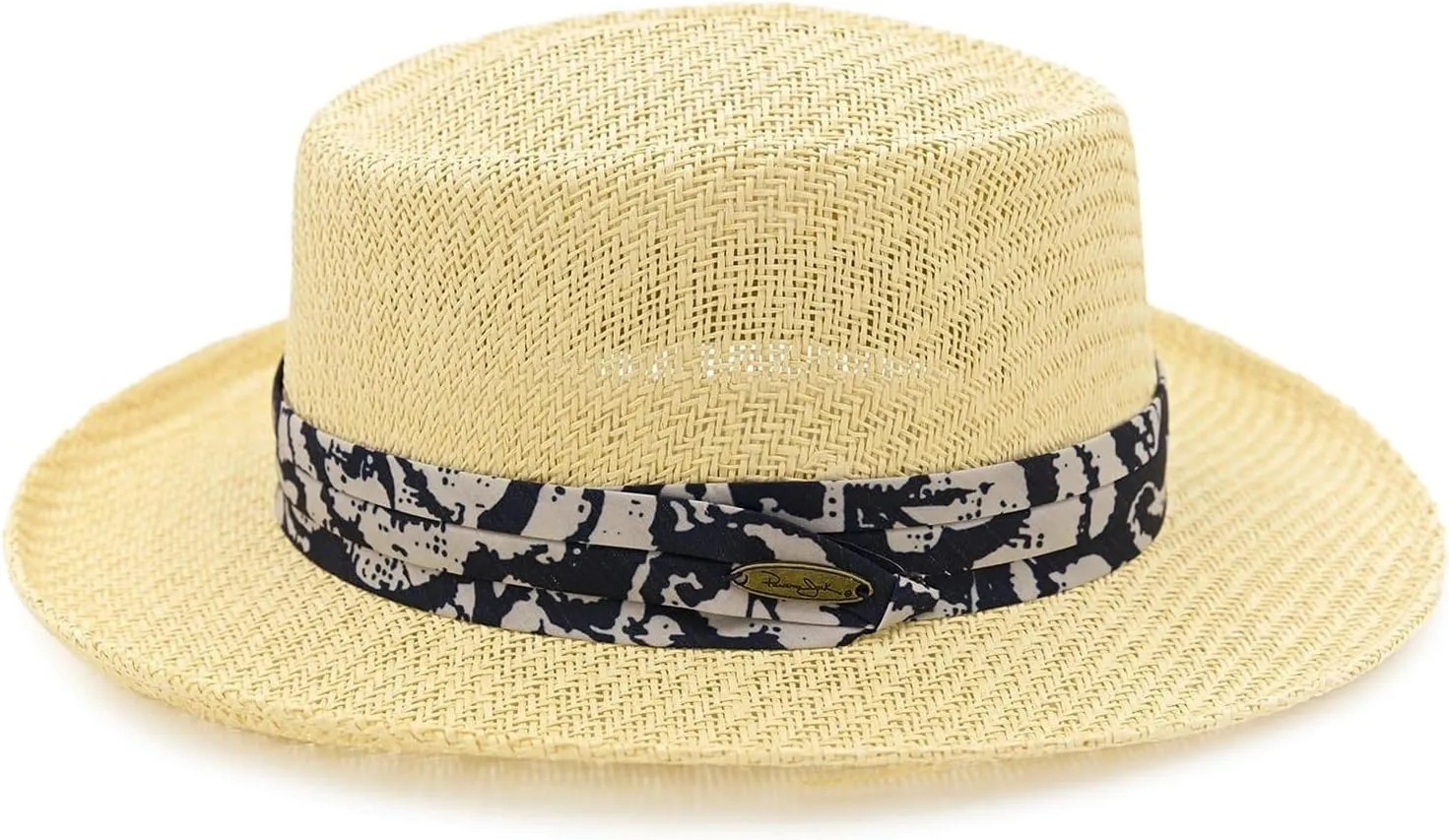 Panama Jack Gambler Straw Hat - Lightweight, 3" Big Brim, Inner Elastic Sweatband, 3-Pleat Ribbon Hat Band